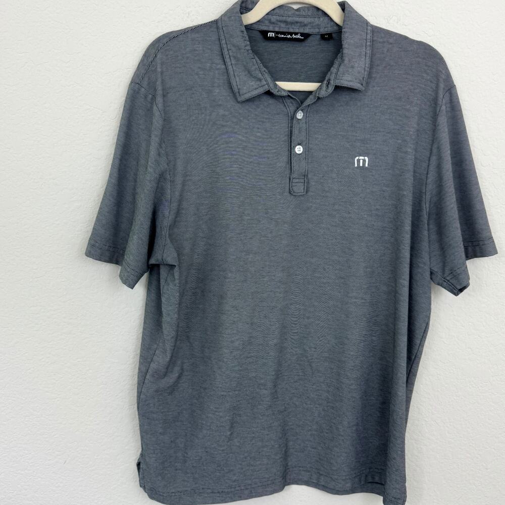 Travis Mathew Men's Polo Shirt Size M Pima Cotton Blend Golf Active Gray